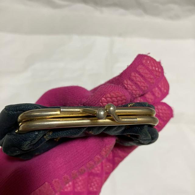 【アンティーク】フルール・ド・リス柄 / がま口 / コインケース / ネイビー < 女性ファッション  【アンティーク】フルール・ド・リス柄 / がま口 / コインケース / ネイビー < 女性ファッションの