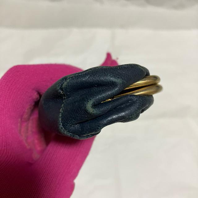 【アンティーク】フルール・ド・リス柄 / がま口 / コインケース / ネイビー < 女性ファッション  【アンティーク】フルール・ド・リス柄 / がま口 / コインケース / ネイビー < 女性ファッションの