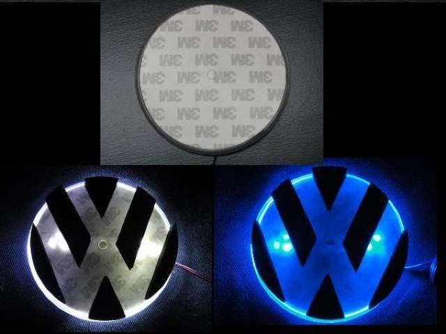 フォルクスワーゲン 光るLEDエンブレム 大 ブルー < 自動車/バイク フォルクスワーゲン 光るLEDエンブレム 大 ブルー < 自動車/バイク