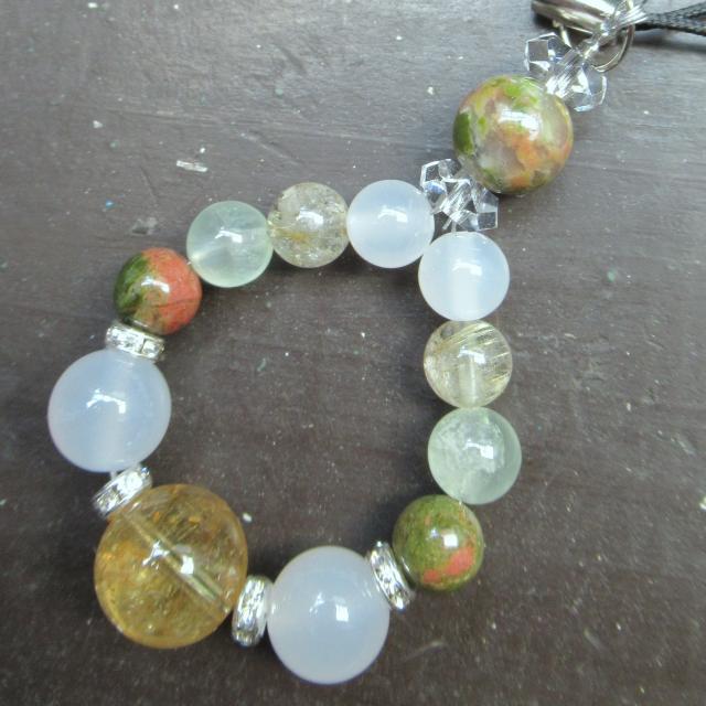 シトリンxホワイトカルセドニーxユナカイトストラップ < 家電/AV シトリンxホワイトカルセドニーxユナカイトストラップ < 家電/AVの