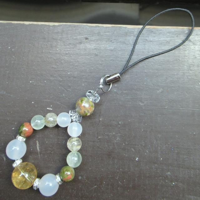 シトリンxホワイトカルセドニーxユナカイトストラップ < 家電/AV シトリンxホワイトカルセドニーxユナカイトストラップ < 家電/AVの