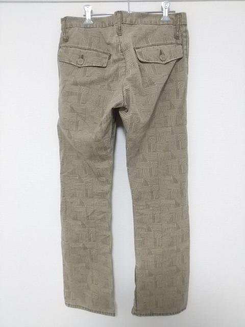 SLOWGUN 裾ファスナー 総柄 パンツ ベージュ スロウガン ドメスティック 日本製 メンズ 中古 服 古着 < 男性ファッション  SLOWGUN 裾ファスナー 総柄 パンツ ベージュ スロウガン ドメスティック 日本製 メンズ 中古 服 古着 < 男性ファッションの