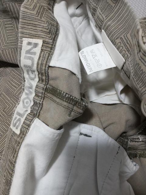 SLOWGUN 裾ファスナー 総柄 パンツ ベージュ スロウガン ドメスティック 日本製 メンズ 中古 服 古着 < 男性ファッション  SLOWGUN 裾ファスナー 総柄 パンツ ベージュ スロウガン ドメスティック 日本製 メンズ 中古 服 古着 < 男性ファッションの