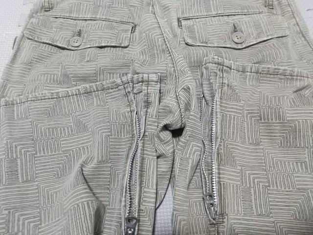SLOWGUN 裾ファスナー 総柄 パンツ ベージュ スロウガン ドメスティック 日本製 メンズ 中古 服 古着 < 男性ファッション  SLOWGUN 裾ファスナー 総柄 パンツ ベージュ スロウガン ドメスティック 日本製 メンズ 中古 服 古着 < 男性ファッションの