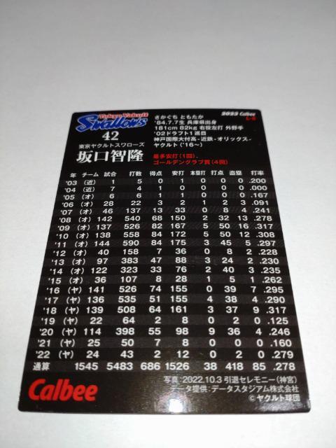 カルビープロ野球チップス2023 LEGEND CARD L-5 ヤクルトスワローズ 42 坂口智隆選手 < トレーディングカード  カルビープロ野球チップス2023 LEGEND CARD L-5 ヤクルトスワローズ 42 坂口智隆選手 < トレーディングカードの