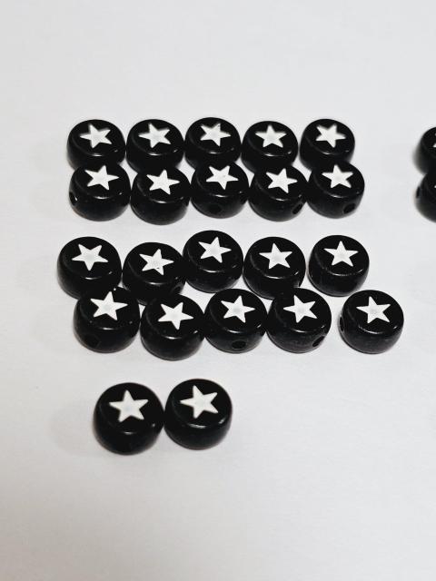 黒×白 星 糸通し穴あり ビーズ パーツ 52個セット < ペット/手芸/園芸 黒×白 星 糸通し穴あり ビーズ パーツ 52個セット < ペット/手芸/園芸の