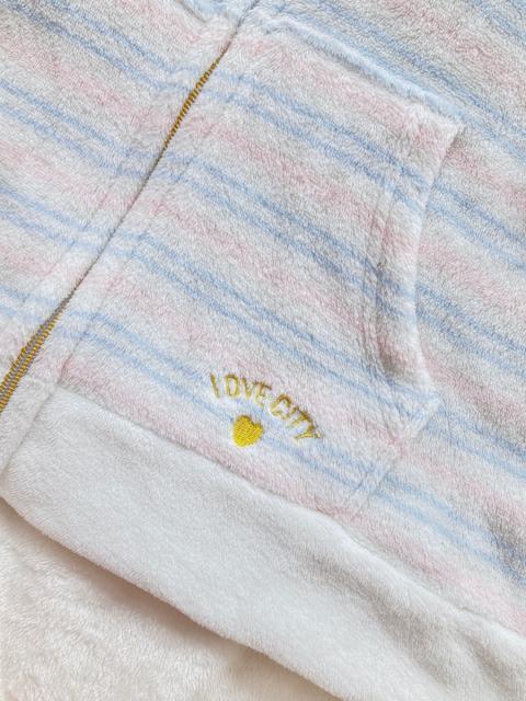 LOVE CITY ボーダー モコモコ ルームウェア パーカー フリース M N2m < 女性ファッション  LOVE CITY ボーダー モコモコ ルームウェア パーカー フリース M N2m < 女性ファッションの