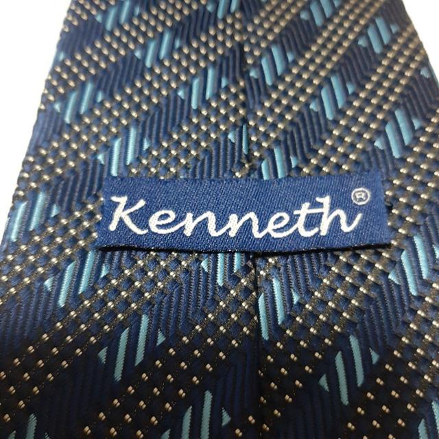 美品  Kenneth ネクタイ チェック柄 紺色系 583 < 男性ファッション  美品  Kenneth ネクタイ チェック柄 紺色系 583 < 男性ファッションの