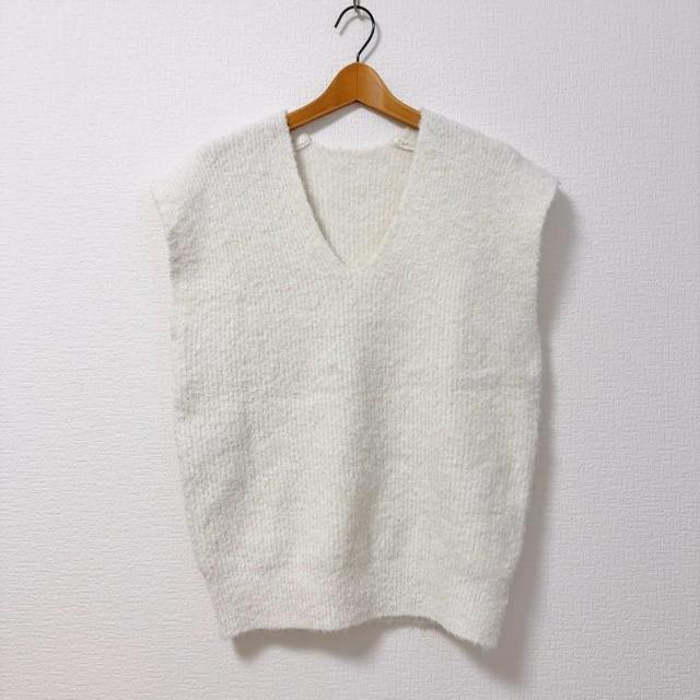 ◆MERI/ミーリー◆完売ニットベスト★ホワイトF*秋コーデ♪ < 女性ファッション  ◆MERI/ミーリー◆完売ニットベスト★ホワイトF*秋コーデ♪ < 女性ファッションの
