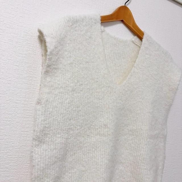 ◆MERI/ミーリー◆完売ニットベスト★ホワイトF*秋コーデ♪ < 女性ファッション  ◆MERI/ミーリー◆完売ニットベスト★ホワイトF*秋コーデ♪ < 女性ファッションの