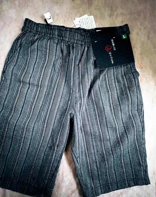 Lサイズ!高貴紳士的!サラッとしじら織り!涼しい素材!和のくつろぎ!ハーフパンツ!両サイド!ポケット付き!濃紺系色合い! < 男性ファッション Lサイズ!高貴紳士的!サラッとしじら織り!涼しい素材!和のくつろぎ!ハーフパンツ!両サイド!ポケット付き!濃紺系色合い! < 男性ファッションの