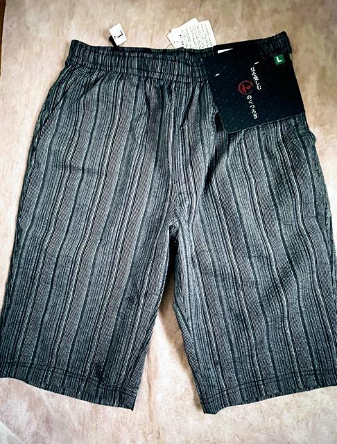 Lサイズ!高貴紳士的!サラッとしじら織り!涼しい素材!和のくつろぎ!ハーフパンツ!両サイド!ポケット付き!濃紺系色合い! < 男性ファッション Lサイズ!高貴紳士的!サラッとしじら織り!涼しい素材!和のくつろぎ!ハーフパンツ!両サイド!ポケット付き!濃紺系色合い! < 男性ファッションの