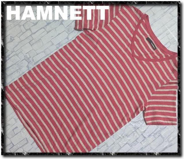 ハムネット VネックボーダーTシャツ 赤×白 < ブランド ハムネット VネックボーダーTシャツ 赤×白 < ブランドの