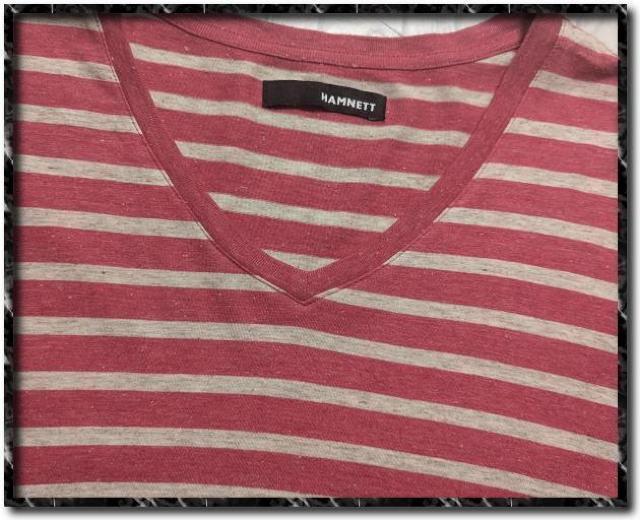 ハムネット VネックボーダーTシャツ 赤×白 < ブランド ハムネット VネックボーダーTシャツ 赤×白 < ブランドの