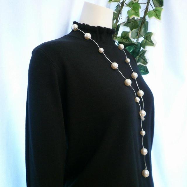 新品 6628 ステーションパール Y字 ネックレス 白系 大粒ガラスパール ロング丈 上品 < 女性アクセサリー/時計 新品 6628 ステーションパール Y字 ネックレス 白系 大粒ガラスパール ロング丈 上品 < 女性アクセサリー/時計の