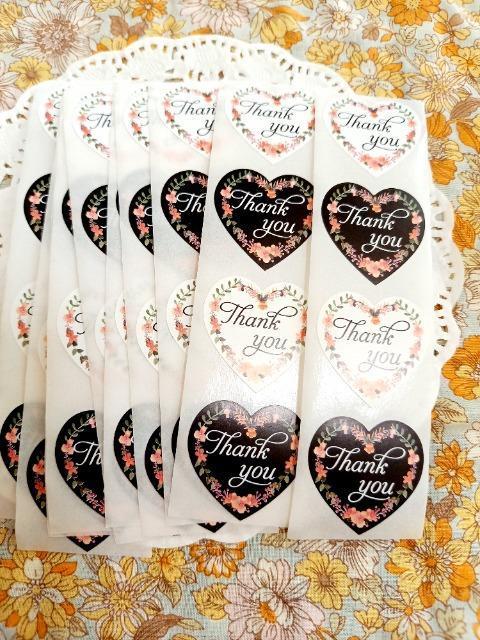 お裾分け☆花柄ハート型Thank Youシール5セット☆ < インテリア/ライフ お裾分け☆花柄ハート型Thank Youシール5セット☆ < インテリア/ライフの