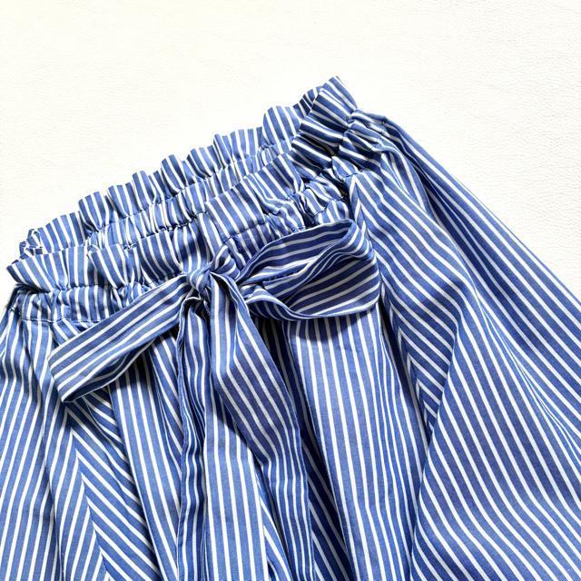 ◆美品◆デッサン◆フリルネックボウタイストラブラウス◆大きめ◆白×ブルー◆M < 女性ファッション ◆美品◆デッサン◆フリルネックボウタイストラブラウス◆大きめ◆白×ブルー◆M < 女性ファッションの