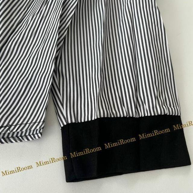 【〜3L】ストライプ切替&フード付き 裾ヘムラインチュニックトップス < 女性ファッション 【〜3L】ストライプ切替&フード付き 裾ヘムラインチュニックトップス < 女性ファッションの