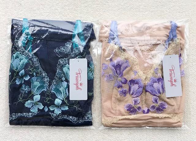 Triumph キャミソール SサイズからMサイズ ネイビー/ベージュ 2枚セット < 女性ファッション Triumph キャミソール SサイズからMサイズ ネイビー/ベージュ 2枚セット < 女性ファッションの