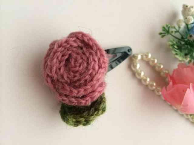 ハンドメイド スリーピン 巻き巻き薔薇 ピンク ウール ガーリー < 女性ファッション  ハンドメイド スリーピン 巻き巻き薔薇 ピンク ウール ガーリー < 女性ファッションの