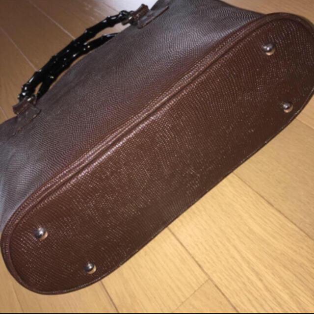 日本製 バンブーバッグ ハンドバッグ トートバッグ アリゲーター型押し 濃茶 < 女性ファッション 日本製 バンブーバッグ ハンドバッグ トートバッグ アリゲーター型押し 濃茶 < 女性ファッションの