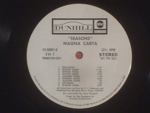 SEASONS / MAGNA CARTA US.org.promoLP Rick Wakeman Tony Visconti  CD/DVD/rfI 