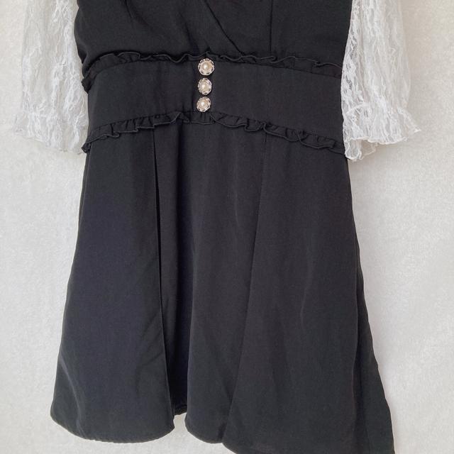 マジョレッティ シースル レース パールボタン 半袖 ワンピース 3L 黒 量産 N2m < 女性ファッション  マジョレッティ シースル レース パールボタン 半袖 ワンピース 3L 黒 量産 N2m < 女性ファッションの