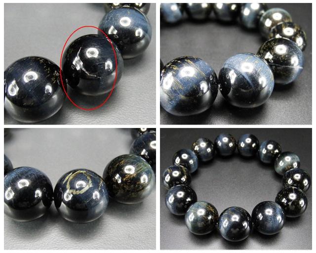 一点物天然色ブルータイガーアイ約18mm超大玉天然石数珠ブレスレット < 男性アクセサリー/時計  一点物天然色ブルータイガーアイ約18mm超大玉天然石数珠ブレスレット < 男性アクセサリー/時計の