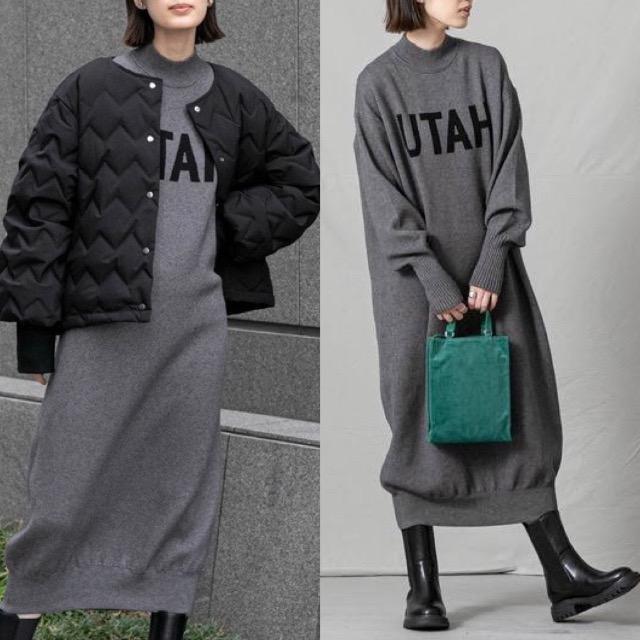 CLOCHE★UTAHロゴニットワンピース★ < 女性ファッション CLOCHE★UTAHロゴニットワンピース★ < 女性ファッションの