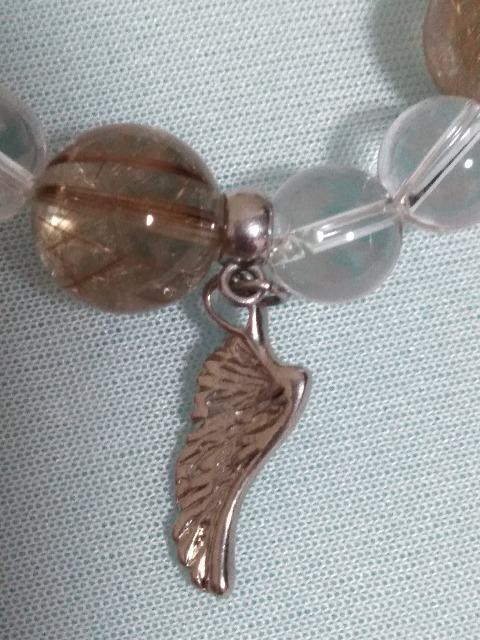 パネルチャームつき★ルチルと水晶ブレスレット < 女性アクセサリー/時計 パネルチャームつき★ルチルと水晶ブレスレット < 女性アクセサリー/時計の