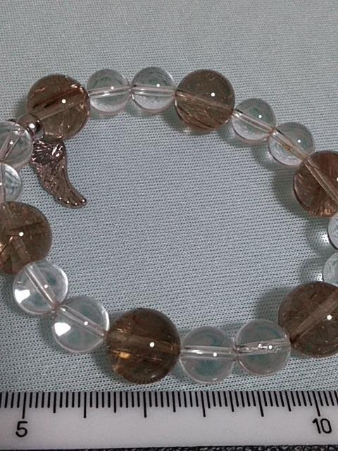 パネルチャームつき★ルチルと水晶ブレスレット < 女性アクセサリー/時計 パネルチャームつき★ルチルと水晶ブレスレット < 女性アクセサリー/時計の