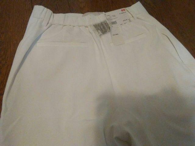 UNIQLO 白 ドレープワイドアンクルパンツ 新品 Lサイズ < 女性ファッション  UNIQLO 白 ドレープワイドアンクルパンツ 新品 Lサイズ < 女性ファッションの