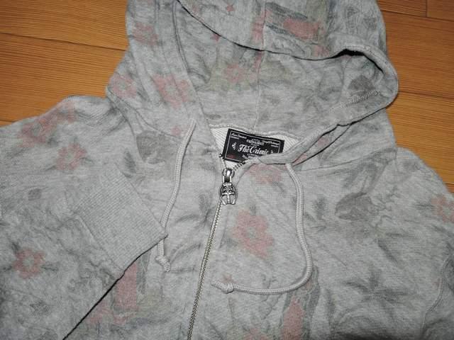 クライミーCRIMIEスウェットジップパーカーS灰マリア花総柄 < ブランド  クライミーCRIMIEスウェットジップパーカーS灰マリア花総柄 < ブランドの