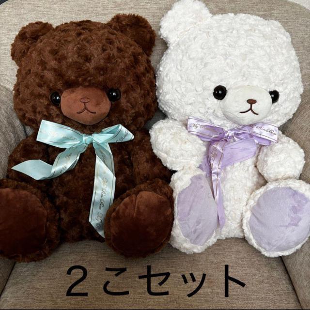 マイローズベア BIG ぬいぐるみ ブラウン ホワイト 2点セット < おもちゃ  マイローズベア BIG ぬいぐるみ ブラウン ホワイト 2点セット  < おもちゃの
