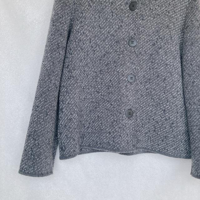 ゆったり ニット ハーフコート ジャケット ダークグレー M 裏地なし 毛混 日本製 N2m < 女性ファッション ゆったり ニット ハーフコート ジャケット ダークグレー M 裏地なし 毛混 日本製 N2m < 女性ファッションの