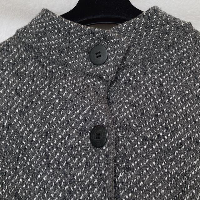 ゆったり ニット ハーフコート ジャケット ダークグレー M 裏地なし 毛混 日本製 N2m < 女性ファッション ゆったり ニット ハーフコート ジャケット ダークグレー M 裏地なし 毛混 日本製 N2m < 女性ファッションの