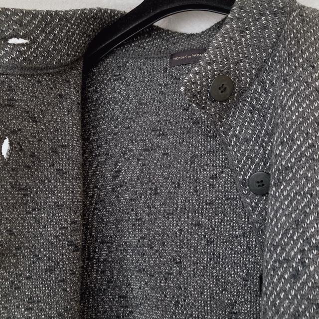 ゆったり ニット ハーフコート ジャケット ダークグレー M 裏地なし 毛混 日本製 N2m < 女性ファッション ゆったり ニット ハーフコート ジャケット ダークグレー M 裏地なし 毛混 日本製 N2m < 女性ファッションの