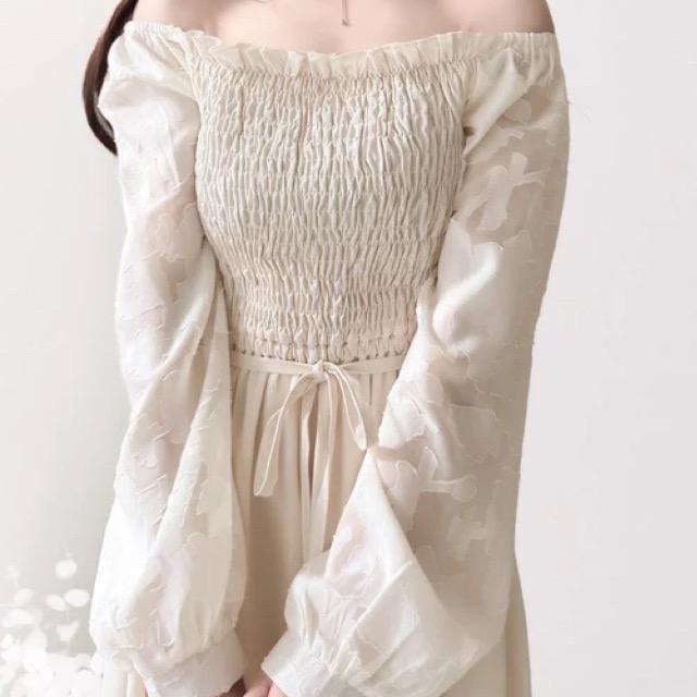 mily bilet★ショルダー2way袖シフォンジャガードワンピース★ < 女性ファッション mily bilet★ショルダー2way袖シフォンジャガードワンピース★ < 女性ファッションの