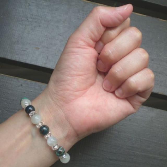 ☆女性のお守り石☆クリソコラxムーンストーンブレスレット < 男性アクセサリー/時計 ☆女性のお守り石☆クリソコラxムーンストーンブレスレット < 男性アクセサリー/時計の