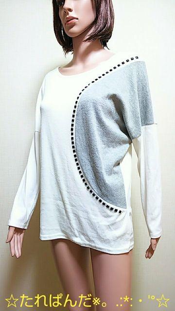 新品タグ付☆大きいL☆きらAビジュ盛りAのバイカラードルマンカットソーT88☆3点で即落 < 女性ファッション  新品タグ付☆大きいL☆きらAビジュ盛りAのバイカラードルマンカットソーT88☆3点で即落  < 女性ファッションの