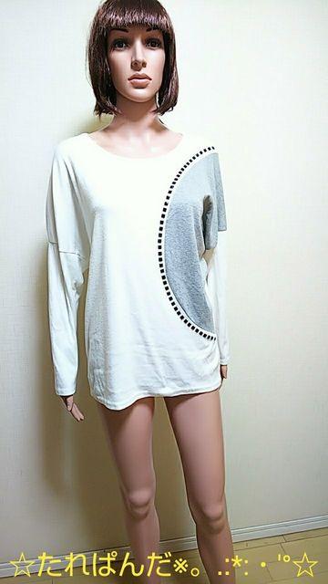 新品タグ付☆大きいL☆きらAビジュ盛りAのバイカラードルマンカットソーT88☆3点で即落 < 女性ファッション  新品タグ付☆大きいL☆きらAビジュ盛りAのバイカラードルマンカットソーT88☆3点で即落 < 女性ファッションの