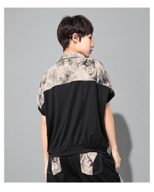 トップス カットソー  英字 ドルマン   配色 ベージュブラック 大きいサイズ < 女性ファッション  トップス カットソー  英字 ドルマン   配色 ベージュブラック 大きいサイズ < 女性ファッションの