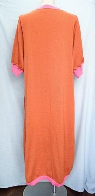 ◇PERSON'S NOBUO IKEDA  パーソンズ/ゆったり ニットワンピース 半袖/ブラウン×ピンク/大きいサイズLL < 女性ファッション  ◇PERSON'S NOBUO IKEDA  パーソンズ/ゆったり ニットワンピース 半袖/ブラウン×ピンク/大きいサイズLL < 女性ファッションの