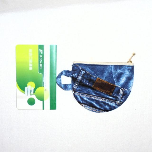 【13p】◆デニム柄ネイビーブルー地◆ティーカップ型ファスナーポーチ < 女性ファッション 【13p】◆デニム柄ネイビーブルー地◆ティーカップ型ファスナーポーチ < 女性ファッションの