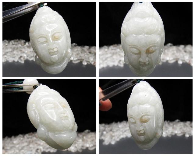 訳有ひすい本翡翠ジェダイト観音様精工彫り紐ネックレスUK2-2-12Za < 女性アクセサリー/時計  訳有ひすい本翡翠ジェダイト観音様精工彫り紐ネックレスUK2-2-12Za < 女性アクセサリー/時計の