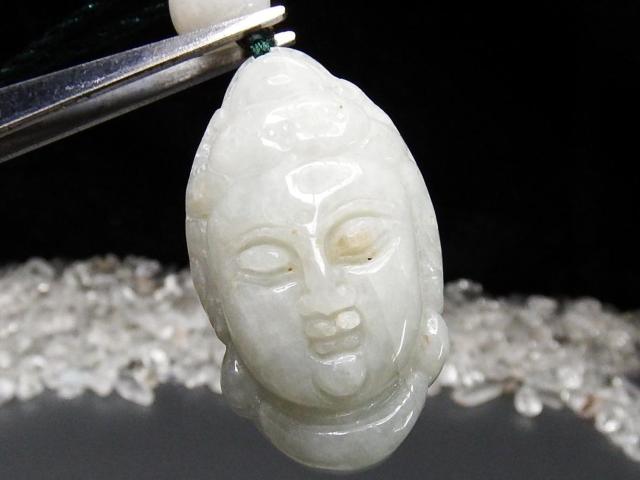 訳有ひすい本翡翠ジェダイト観音様精工彫り紐ネックレスUK2-2-12Za < 女性アクセサリー/時計  訳有ひすい本翡翠ジェダイト観音様精工彫り紐ネックレスUK2-2-12Za < 女性アクセサリー/時計の