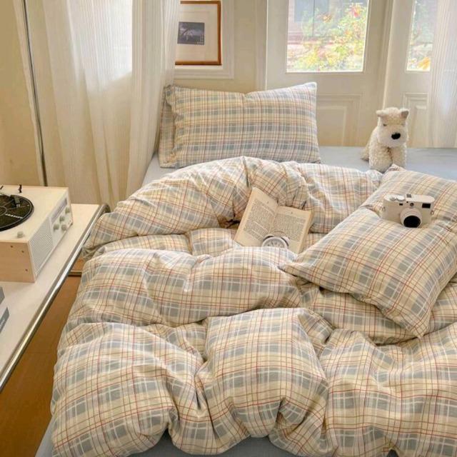 ☆シングル布団カバー☆4点セット ホワイトチェック柄 < インテリア/ライフ ☆シングル布団カバー☆4点セット ホワイトチェック柄 < インテリア/ライフの