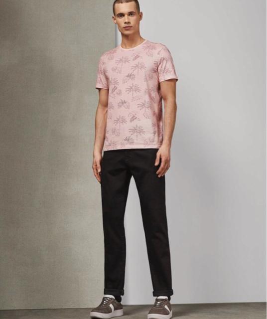 定価9,500円【新品】Ted Bakerテッドベイカー●ボタニカルTシャツ●ピンク●コットン●ヤシの木 リーフ < 男性ファッション  定価9,500円【新品】Ted Bakerテッドベイカー●ボタニカルTシャツ●ピンク●コットン●ヤシの木 リーフ < 男性ファッションの
