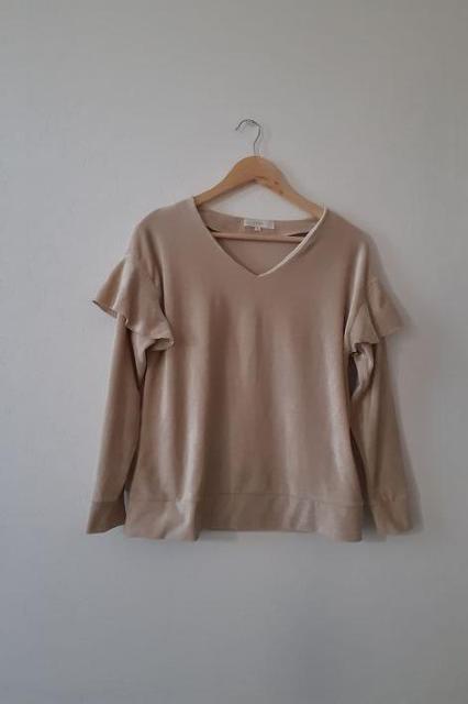 grove グローブ◆ベージュ コーデュロイ フリル カットソー ブラウス M < 女性ファッション  grove グローブ◆ベージュ コーデュロイ フリル カットソー ブラウス M  < 女性ファッションの