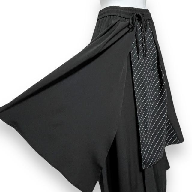 【新品/MANFINITY/S】斜めストライプ切替フラップ付ワイドパンツ < 男性ファッション  【新品/MANFINITY/S】斜めストライプ切替フラップ付ワイドパンツ < 男性ファッションの